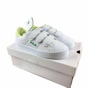 Kids Sneaker, FILA X Court Deluxe, Size 5 (220-280) White/Green NEW